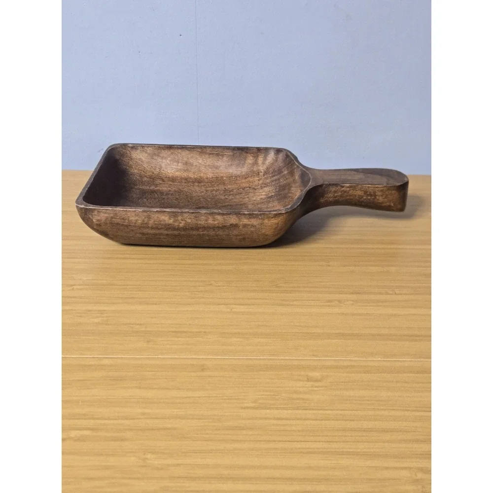 Vintage Sosan Monkey Pod Wood Scoop Tray. Handcrafted Piece. Made In Philippines
